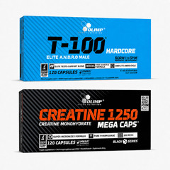 T-100 HARDCORE + CREATINE MONOHYDATE -Testobooster Regeneration Strength Workout