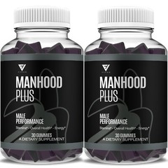(2 Pack) Manhood Plus Gummies for Men ManhoodPlus Supplement (2 Month Supply)