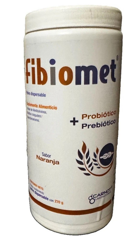FibioMet Digestive Support Powder Dietary Supplement, Orange Flavor, 270g