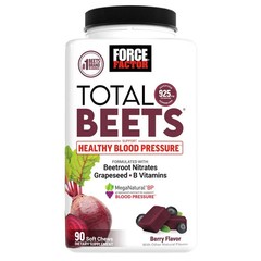 Force Factor Total Beets Blood Pressure Support Chews Açaí Berry 60, Non-GMO