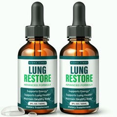 Lung Restore, Premium Sublingual Liquid Drops for Cleanse and Detox – 2 Pack