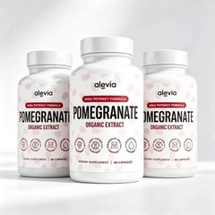 (3 PACK) Alevia Pomegranate Capsules Organic Extract Antioxidant 180 Capsules