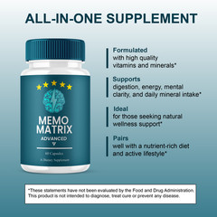 (5 Pack) Memo Matrix Advanced Capsules, Memo Metrix Brain Support (300 Capsules)