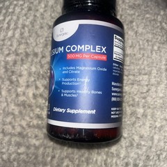 Sunergetic Magnesium Citrate Complex 500mg Relaxation Energy Muscles Bones 120ca