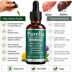 Purelia Liver Restore Drops – Complete Liver Detox Support Supplement 60ml