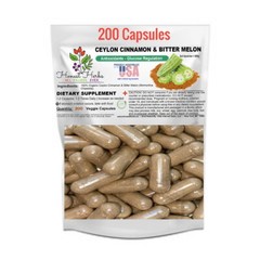Honest Herbs Ceylon Cinnamon & Bitter Melon Blend – 200 Veg. Caps (500mg)