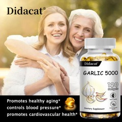Garlic Fresh Extract 5000 mg Cholesterol Health supp Antioxidant Pills gel