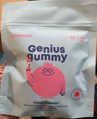 JoySpring Genius Focus Gummies Strawberry Herbal Supplement 60 Gotu Kola