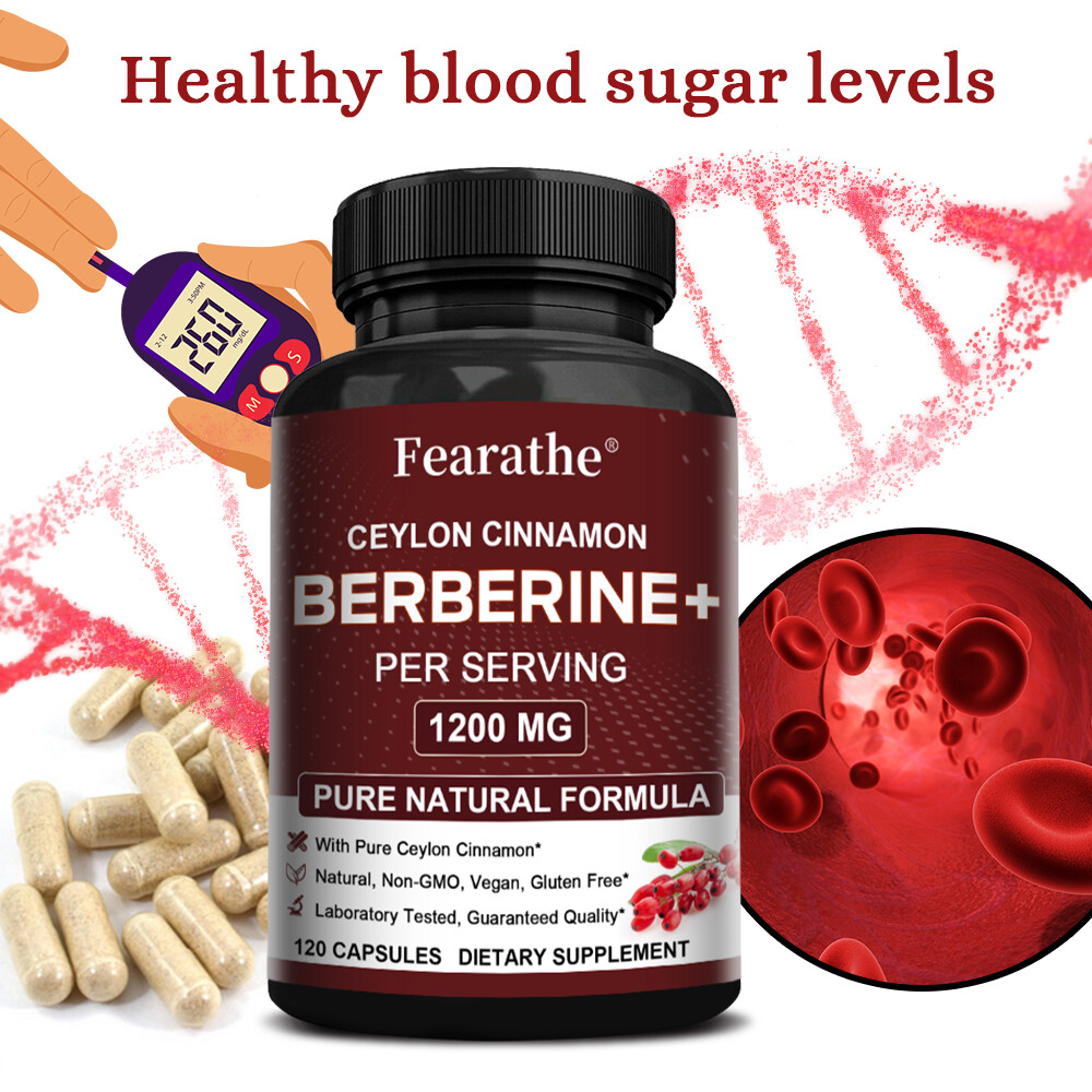 Berberine HCL 1200mg – Plus Ceylon Cinnamon – Immune System, Weight Management