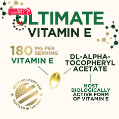 Vitamin E 180mg Per Serving – E Vitamins DL-Alpha, 120 Count (Pack of 1)