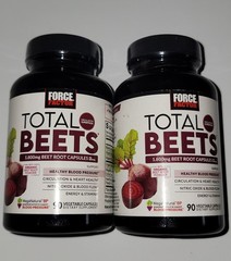 (2) Force Factor Total Beets Beet Root Capsules 1800mg 90 Ct BP Support Ex 04/29