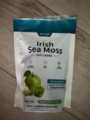 SNAP Irish Sea Moss Soft Chews Green Apple Sugar-Free Energy Skin 60 Chews