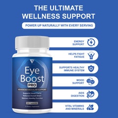 (3 Pack) Eye Boost Pro Maximum Strength, EyeBoost Supplement (180 Capsules)