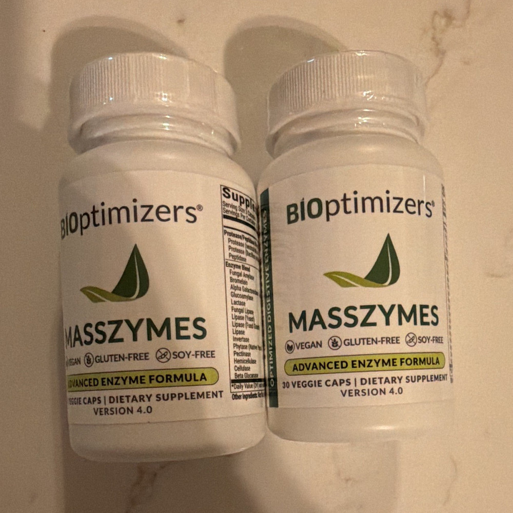 BiOptimizers Masszymes Enzyme Formula Vegan Gluten-Free, 2-pack 60 Capsules