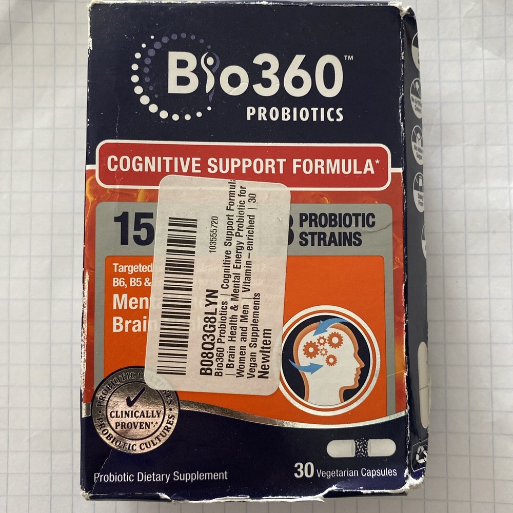 Bio 360 Probiotics Cognitive Support Formula 15 Billion 30 Capsules
