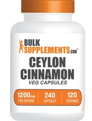 BulkSupplements Cinnamon Bark Capsules – 1200mg per Serving – 240 Capsules