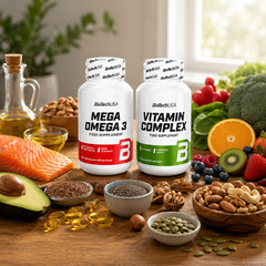 MEGA OMEGA-3 + VITAMIN COMPLEX – Healthy heart, brain, immune system, eyesight