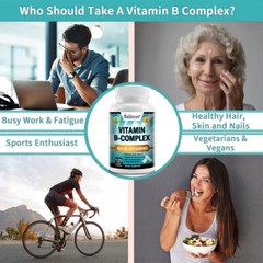 Vitamin B Complex Capsules With B1, B2, B3, B5, B6, B12, Nervous System Support
