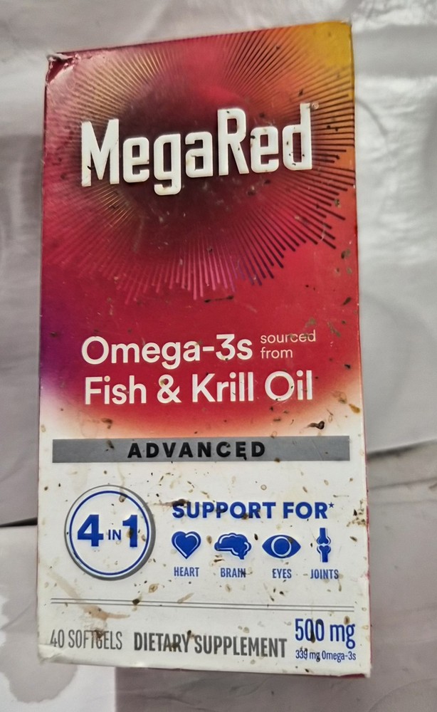 MEGARED-OMEGA3s-FROM FISH & KRILL OIL-4 IN 1 SUPPORT FOR HEART-500 MG-40 SOFTGEL