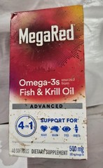 MEGARED-OMEGA3s-FROM FISH & KRILL OIL-4 IN 1 SUPPORT FOR HEART-500 MG-40 SOFTGEL