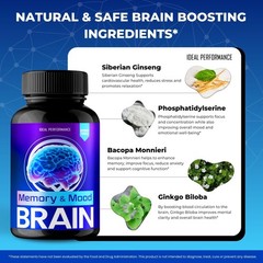 BrainMemoryMood Brain Memory Mood Nervous System Health Supplement – 60 Capsules