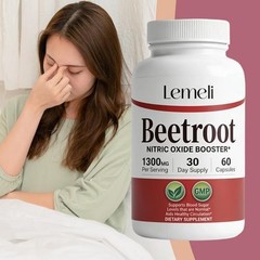Lemeli Beetroot Capsules, Lemeli Beetroot Extract 1300mg, Pure, Non-GMO 60 Pcs