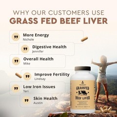 Ancestral Grassfed Supplements Beef Raised Capsules Pasture Liver 100%chemical|f
