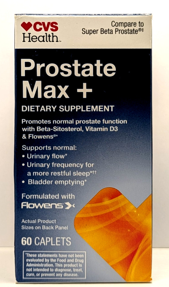 CVS Prostate Max+ 60 Caplets Beta-Sitosterol & Vitamin D3 EXP 07/26