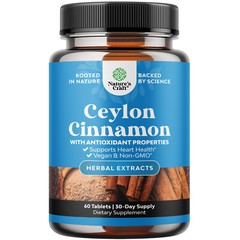 Organic Ceylon Cinnamon Tablets 1000mg Per Serving Memory Supplement Non GMO