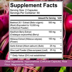 Beet Root 5-in-1 Complex – Supports Heart Health, Circulation 30/60/120 Caps