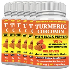 6 TURMERIC CURCUMIN 95% HIGHEST POTENCY WITH BLACK PEPPER FOR FAST ABSORPTION