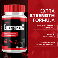 (2 Pack) ErectogenX for Men, Erectogen X Male Performance Support (120 Capsules)