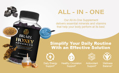 (2 Pack) Brain Honey Advanced With Manuka Honey, Brain Honey Gummy (60 Gummies)