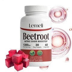Lemeli Beetroot Capsules, Lemeli Beetroot Extract 1300mg, Pure, Non-GMO 60 Pcs