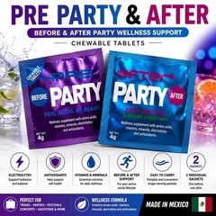 Before & After Party Wellness Support 2 Chewable Tablets Energy Recovery 4g ea