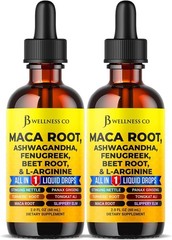 Organic Maca Root Liquid Drops 2-Pack, Ashwagandha, Nettle, Fenugreek, Beet Root