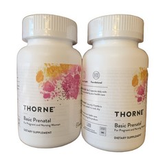 2 Pack: Thorne Basic Prenatal Multivitamin 90 Capsules Gluten-Free Dairy-Free