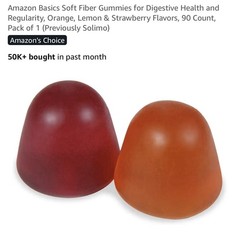 Amazon Basics Fiber Gummies 4g Digestive Health Orange Lemon Strawberry 90